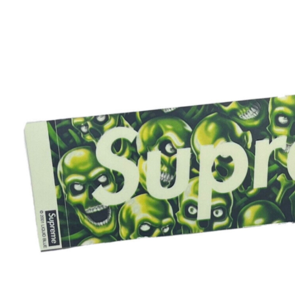 Authentic Supreme Green Skulls box sticker